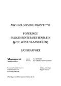 kaftafbeelding Archeologische prospectie Poperinge Burgemeester Bertenplein (prov. West-Vlaanderen)