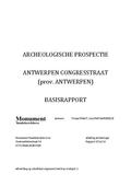 kaftafbeelding Archeologische prospectie Antwerpen Congresstraat (prov. Antwerpen). Basisrapport