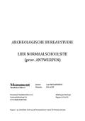 kaftafbeelding Archeologische bureaustudie Lier Normaalschoolsite (prov. Antwerpen)