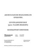 kaftafbeelding Archeologische begeleiding en opgraving Leuven Janseniushof (prov. Vlaams-Brabant). Basisrapport eindversie