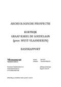 kaftafbeelding Archeologische prospectie Kortrijk Graaf Karel de Goedelaan (prov. West-Vlaanderen). Basisrapport.