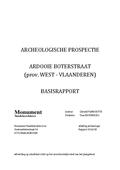 kaftafbeelding Archeologische prospectie Ardooie Boterstraat (prov. West-Vlaanderen). Basisrapport