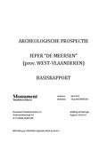 kaftafbeelding Archeologische prospectie Ieper De Meersen (prov. West-Vlaanderen). Basisrapport.