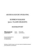 kaftafbeelding Archeologische opgraving Rummen Warande (prov. Vlaams-Brabant). Basisrapport.