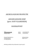 kaftafbeelding Archeologische prospectie Adegem Adegem-Dorp (prov. Oost-Vlaanderen). Basisrapport