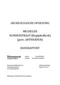 kaftafbeelding Archeologische opgraving Mechelen Nonnenstraat (Begijnhofkerk) (prov. Antwerpen) Basisrapport Coceptversie