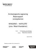 kaftafbeelding Archeologische opgraving Wingene Kaplote (prov. West-Vlaanderen). Basisrapport conceptversie.